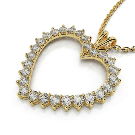 Details About Classic Natural Diamond Ct K Solid Gold Heart