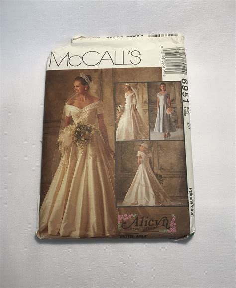 Mccall S Sz Wedding Dress With Wide Or Off Etsy Mccalls