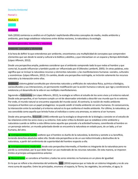 Parcial Derecho Ambiental Parcial Modulo Ficha Ambiente