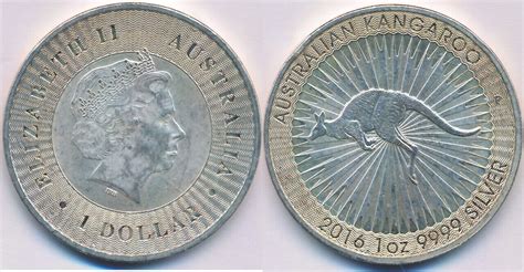 Australien 1 Dollar 2016 Elisabeth II 1952 2022 Kangaroo Silber 1