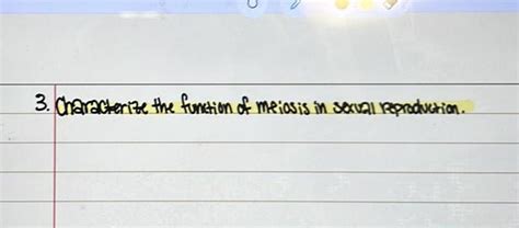 [answered] 3 Characterize The Function Of Meiosis In Sexual Kunduz