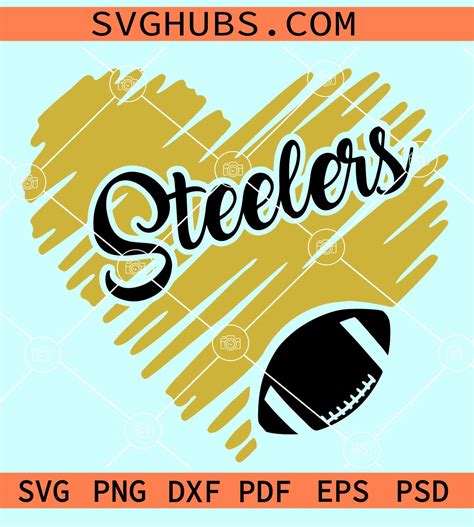 Steelers Heart Svg Pittsburgh Steelers Heart Svg Steelers Footbal Svg