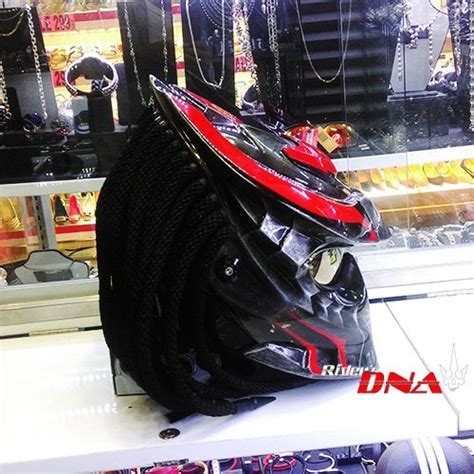 Black Red hand paint Airbrush Predator Helmet | Motorcycle High End ...