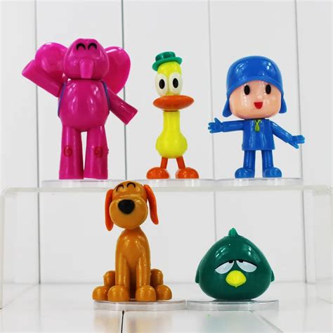 5pcslot Cute Cartoon Pocoyo Figure Toys Pocoyo Duck Pato Elephant Elly