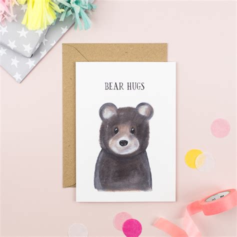 Bear Card Bear Bear Hugs Sympathy Card Thinking Of You Etsy