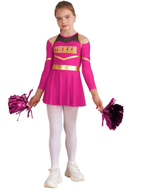 MSemis Cheer Outfits Cheerleading Costume with Pom Poms for Teen Girls ...