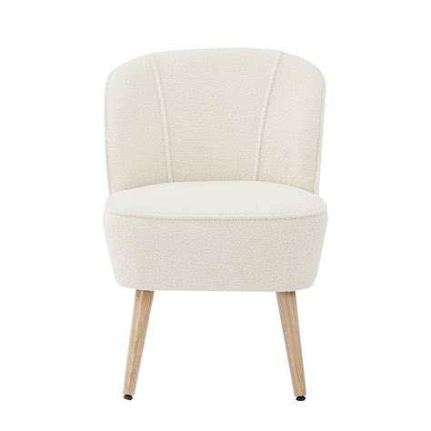 Ba Ta Fauteuil Tivoli Tissu Bouclette Blanc Fauteuils Rue Du Commerce