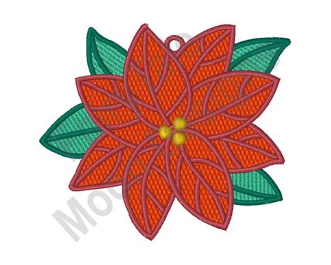 FSL Poinsettia Machine Embroidery Design Christmas Etsy