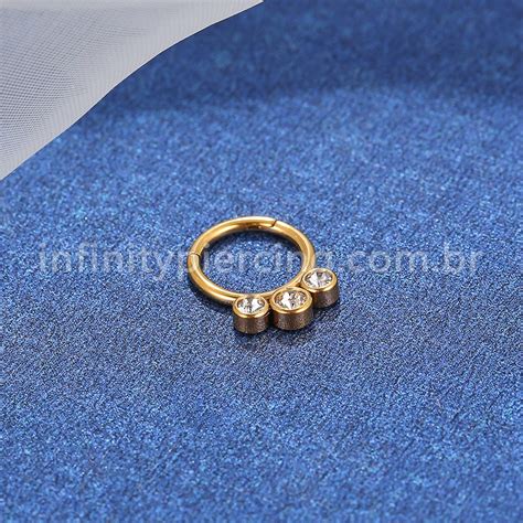 Piercing Argola A O Cir Rgico Segmento Articulado Strass Infinity