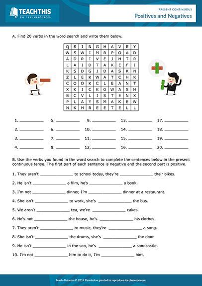 Present Continuous Grammar Activities Worksheets Teaching English