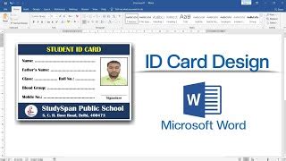 How To Make ID Card In Microsoft Word Id Card Design In Ms Word