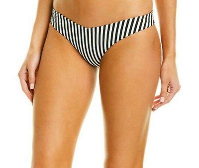 Onia Swimsuit Women S Large Chiara Bikini Bottom Macro Stripe Black