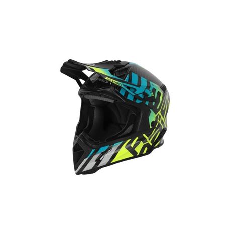 Casco Acerbis Steel Carbon Turquesa Amarillo Fluor Negro