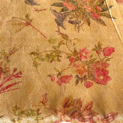 Silk Jacquard Fabric Blended Silk Brocade Fabric By The Yard Etsy