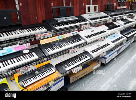 Synthesizers Electronic Keyboards On Music Instrument Store Display In