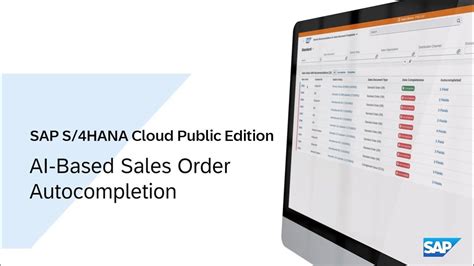 Sap S Hana Cloud Public Edition Ai Based Sales Order Autocompletion