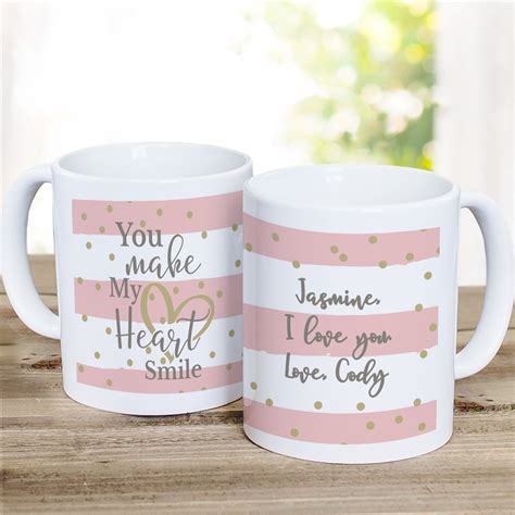 You Make My Heart Smile Personalized Coffee Mug Tsforyounow