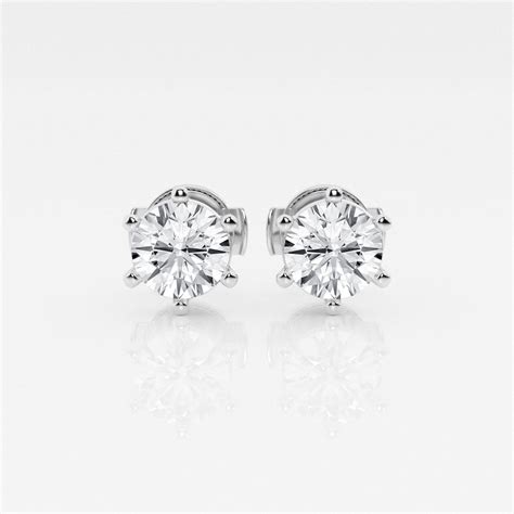 1 1 2 Ctw Round Colorless Lab Grown Diamond Six Prong Stud Earrings