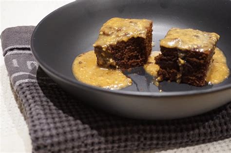 Warm Chocolate Brownies with Salted Caramel Sauce - My Clean Treats