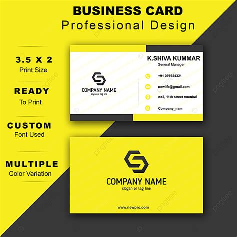 Yellow Business Card Template Download on Pngtree