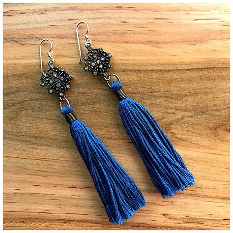 Blue Tassel Earrings Blue Tassel Earrings Tassel Earrings Blue Tassel