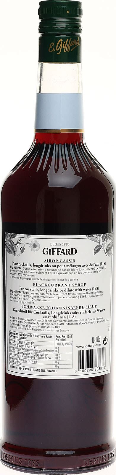 Giffard Cassis Schwarze Johannisbeere Sirup Liter