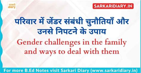 Gender Sex B Ed Notes