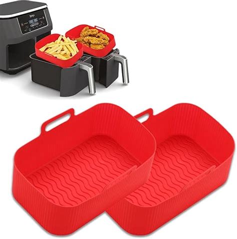 Silicone Air Fryer Liners For Ninja Dual Air Fryer Reusable Air Fryer