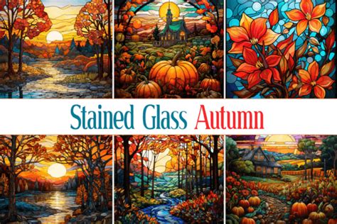 Stained Glass Autumn Bundle Graphic By Pro Designer Team Creative Fabrica