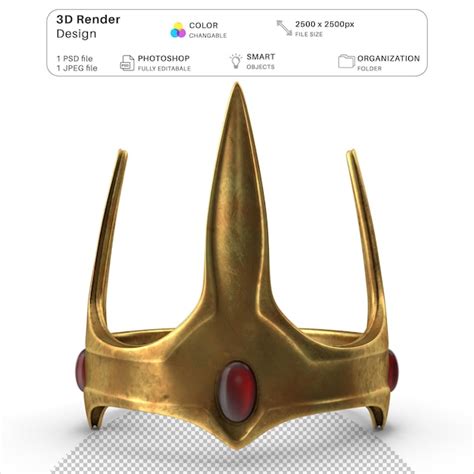 Premium Psd Kings Gold Crown D Modeling Psd File Realistic Gold Crown