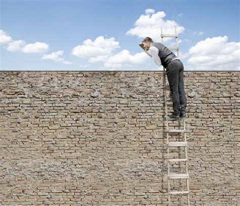 Businessman Climbing Up The Ladder Stock Photo Image Of Background