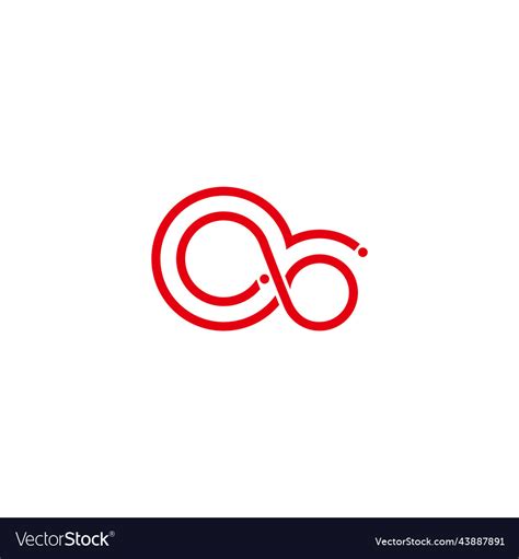 Letter Qb Linked Overlapping Linear Logo Vector Stock Vector Image