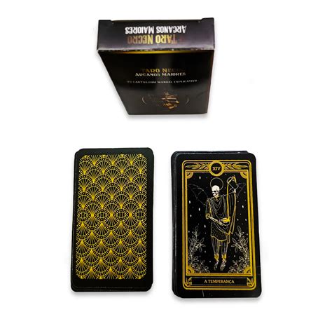 Baralho O Tarot Negro Cartas Manual Tar Negro Novo Flash Mystic