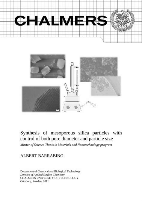 Pdf Synthesis Of Mesoporous Silica Particles With Control Of