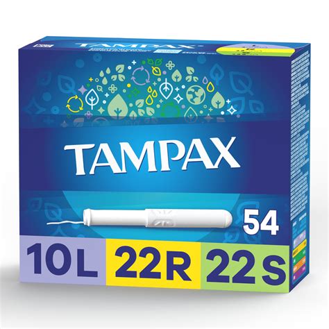 Tampax Cardboard Tampons Trio Pack Light Regular Super Absorbency 54