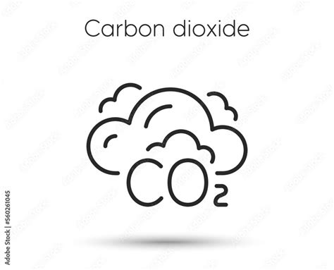 Co2 Gas Line Icon Carbon Dioxide Offset Sign Co2 Emissions Symbol Illustration For Web And