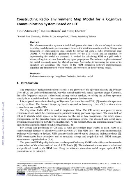 Pdf Constructing Radio Environment Map Model For A Cognitive