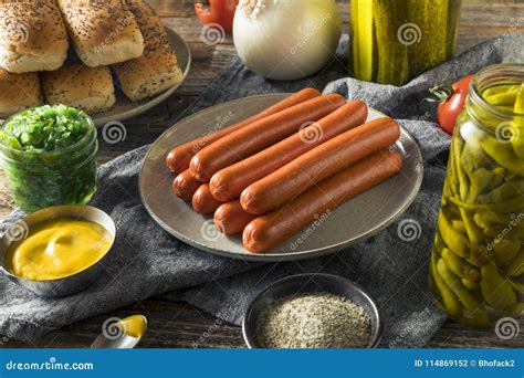 Chicago Style Hot Dog Ingredients Stock Photo - Image of hotdog ...