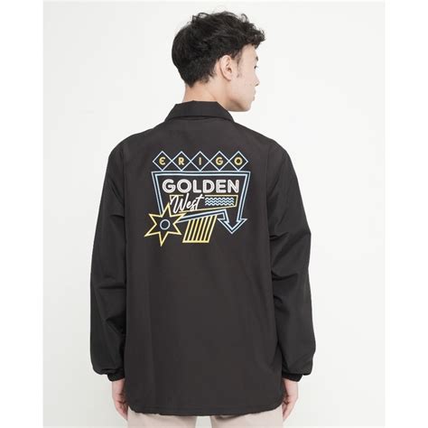 Jual Erigo Coach Jacket Golden West Black Unisex PROMO Shopee Indonesia