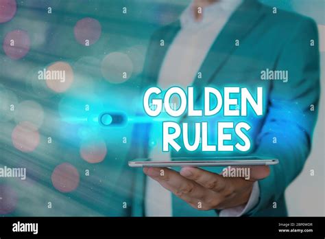 Handwriting Text Golden Rules Conceptual Photo Basic Principle That Should Be Followed