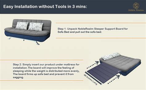 Amazon Noblerealm Sleeper Sofa Bed Support Board X Queen