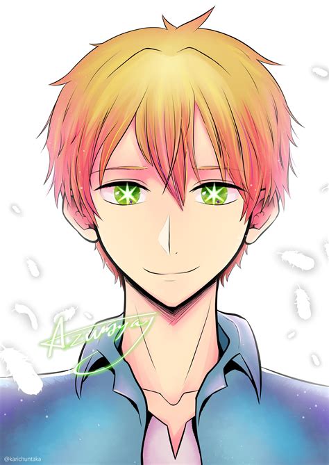 Anime Guy With Orange Hair And Green Eyes