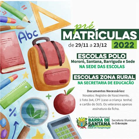 Secretaria De Educa O Anuncia In Cio Das Pr Matr Culas Da Rede