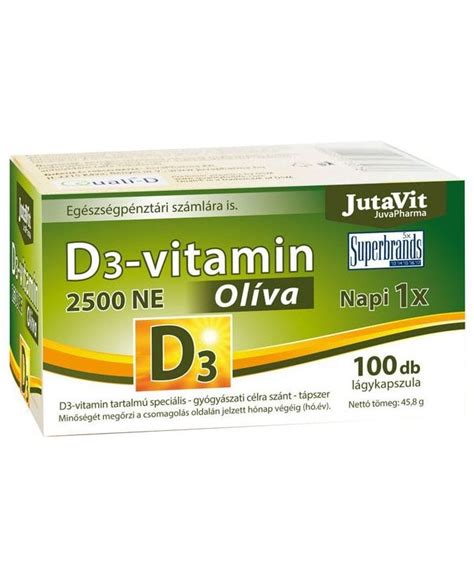 JUTAVIT D3 VITAMIN OLÍVA LÁGYKAPSZULA 100 DB Vitamins Gum Toothpaste