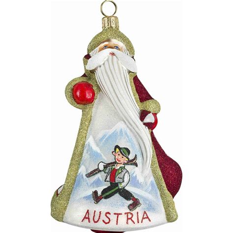 Glitterazzi Austrian Austria Santa Polish Glass Christmas Ornament Decoration