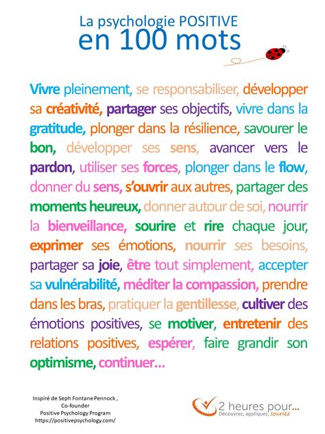 Les Mots De La Psychologie Positive Heures Pour