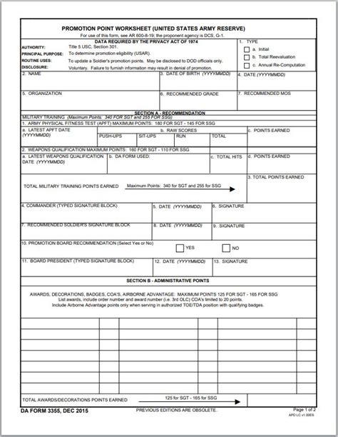 Acft Promotion Point Changes Worksheets Library