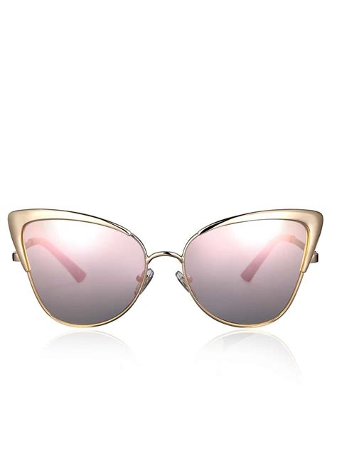 Gold Frame Pink Lenses Sunglasses Shein Sheinside