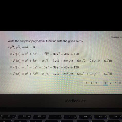 Write The Simplest Polynomial Function With The Given Zeros 2 2 5