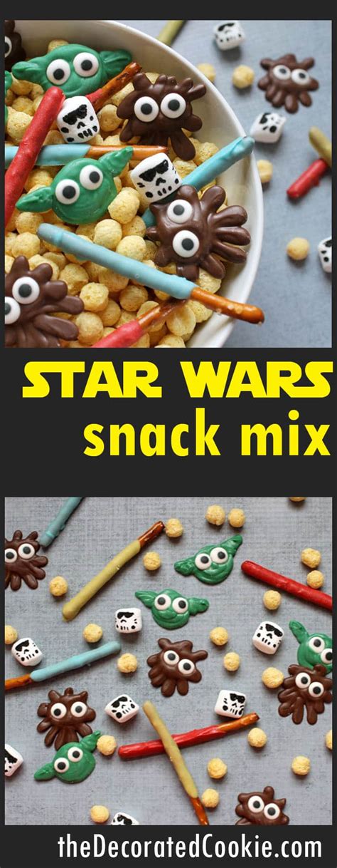 Star Wars snack mix, a fun Stars Wars party food idea.